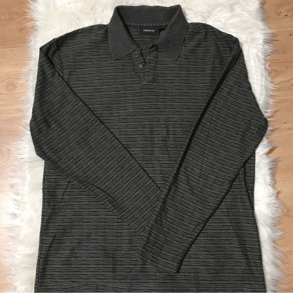 Claiborne Polo Long Sleeve Shirt Medium